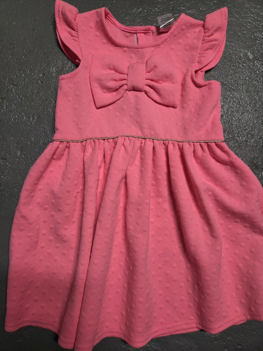 Girls' Pink Bow-Accent Dress